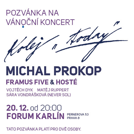 Pozvánka na Vánoční koncert M. Prokopa