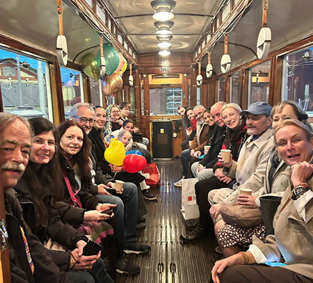 Jiří Žáček v historické tramvaji